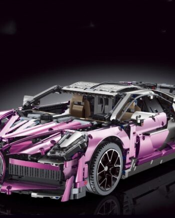 High Difficulty Blue Purple Sports Car Model Car Assembled Building Blocks Plastic
