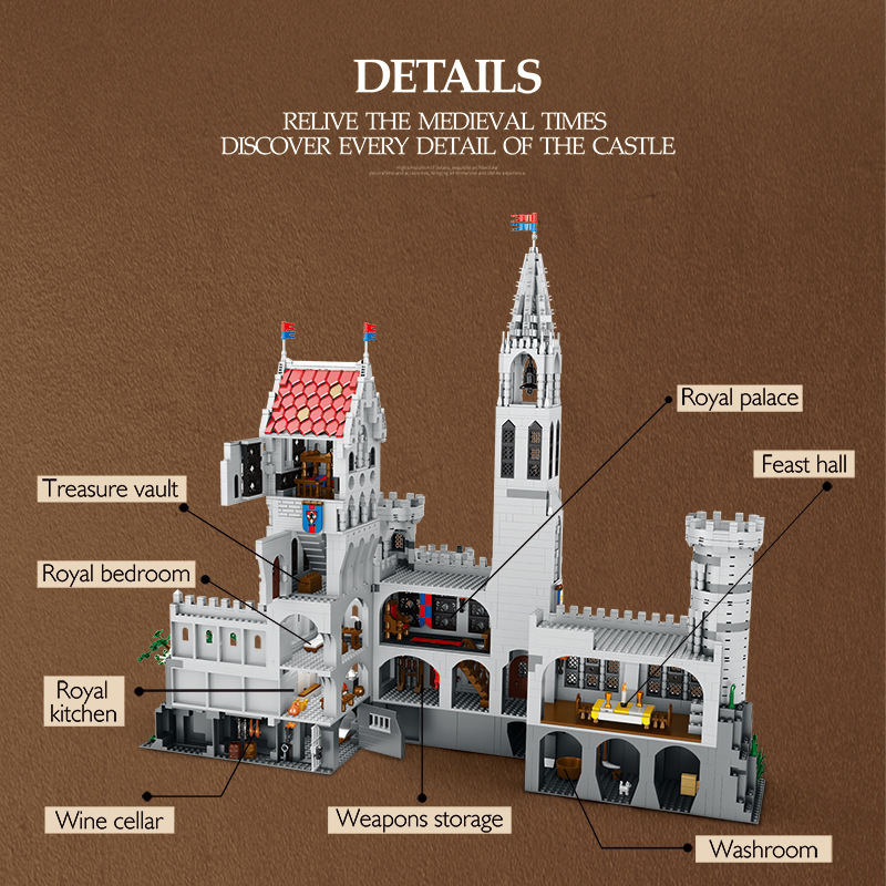 Street View King Castle Building Blocks Building Model