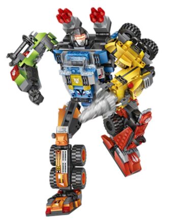 Small Particles Deformed Car Robot Building Blocks Mecha Fit Assembling Toy Puzzle Boy