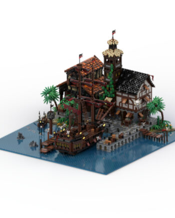 Modular Building Toys For Pirate Town Ship Port Terminal Building