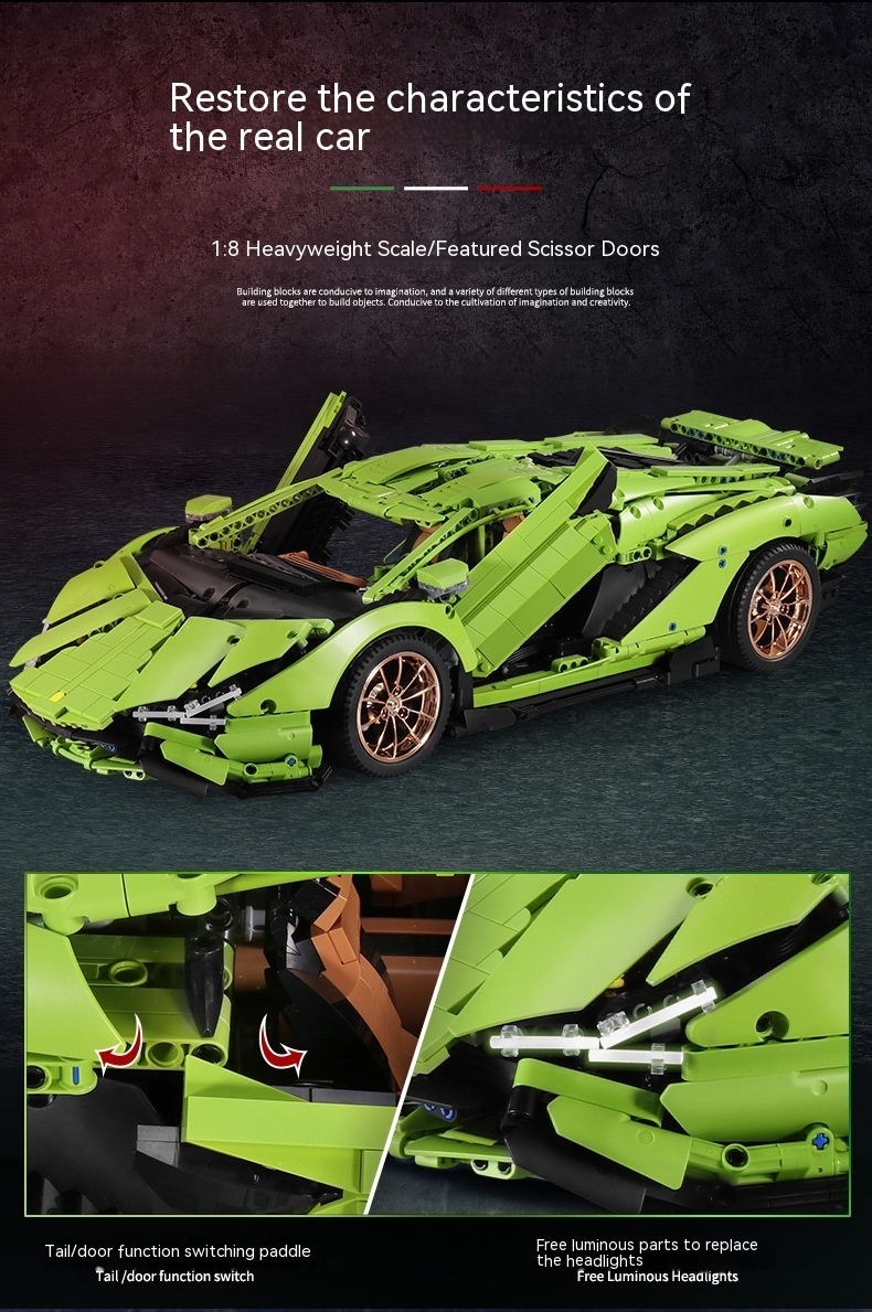 13057 Sports Car Building Blocks Assembled Educational Toys