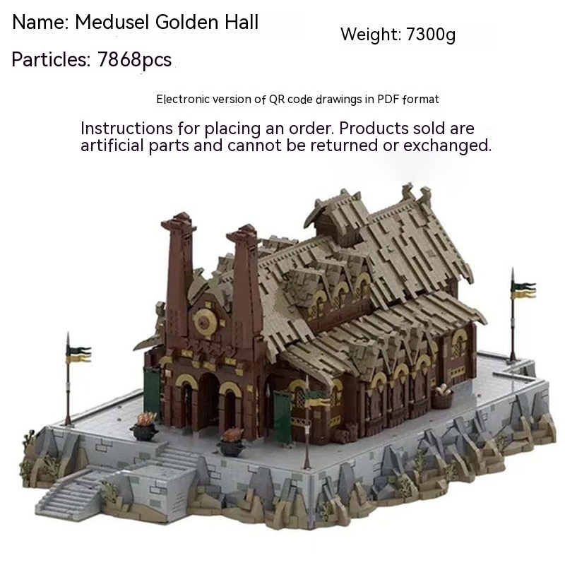 Compatible Building Blocks Plastic Golden Hall Great Wall Toy Suit