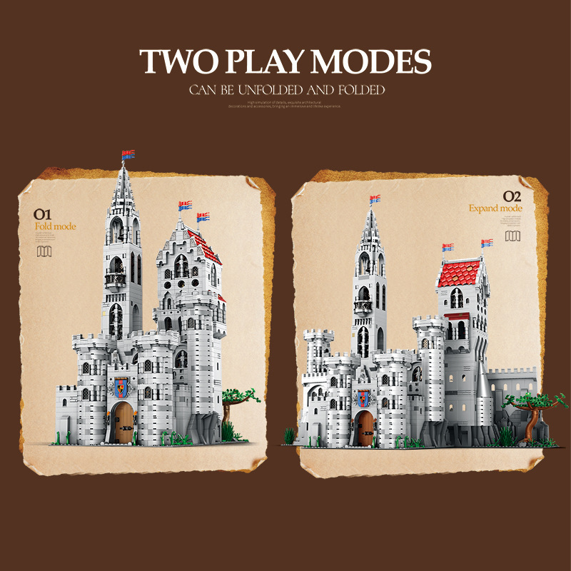 Street View King Castle Building Blocks Building Model