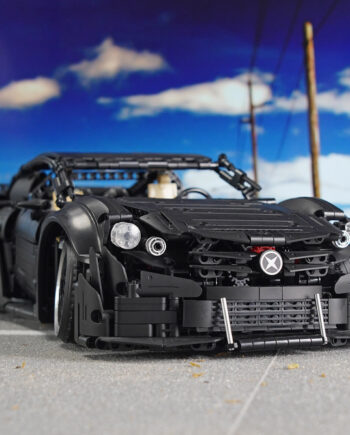Black Warrior Sports Car C63 Racing Assembled Model Small Particle Building Blocks