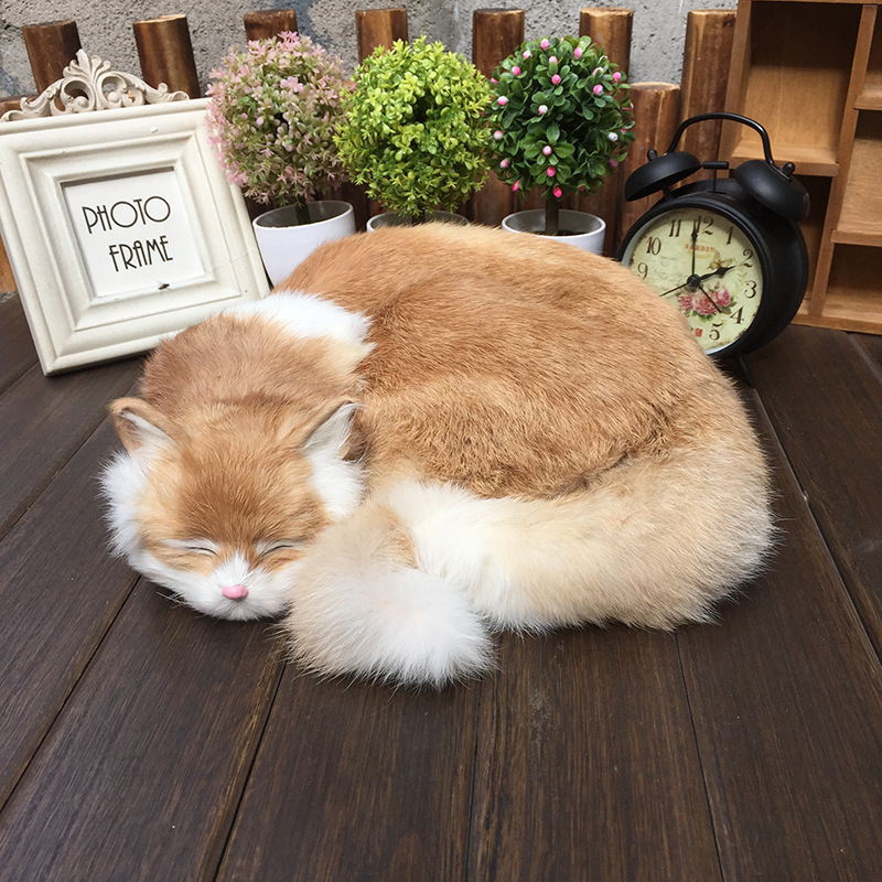Fur Handicraft Simulation Cat Static Model Gift Ornament