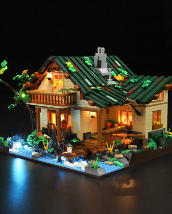The Lakeside Hut Is Equipped With LED Lighting Puzzle Assembly Building Block Lighting Toys